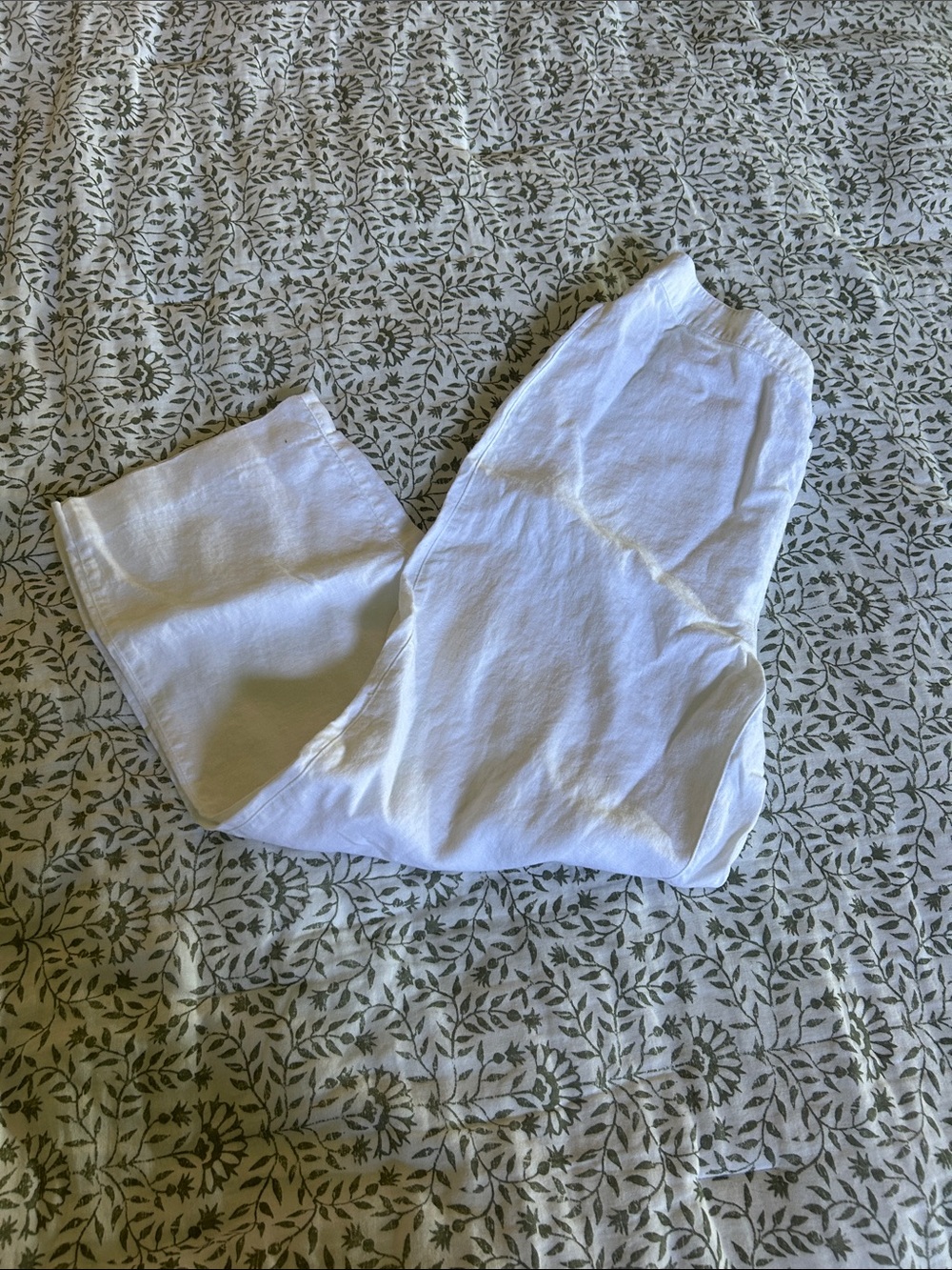 Chico's White Linen Wide-Leg Pants